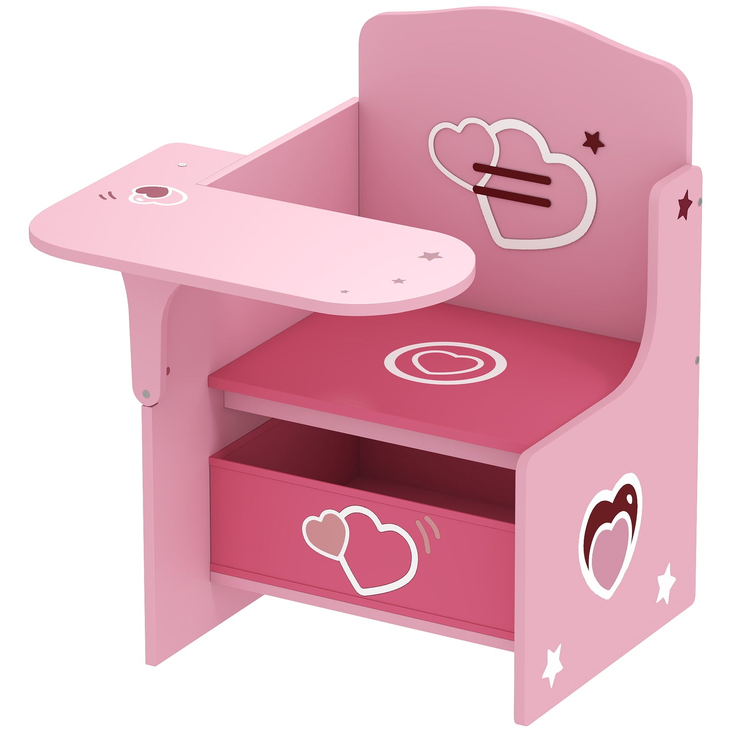 Kids Table and Chair Set, Children Desk and Chair with Storage Bins
