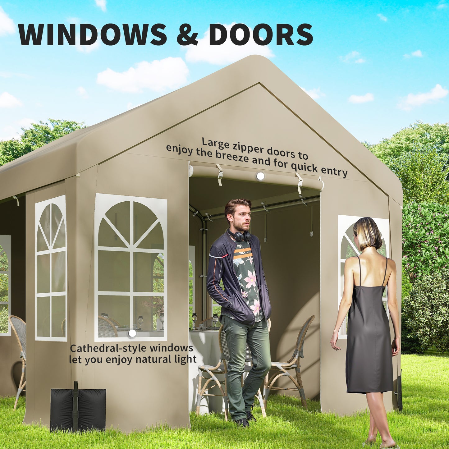 3 x 3 m Party Tent, Outdoor Canopy Tent Shelter