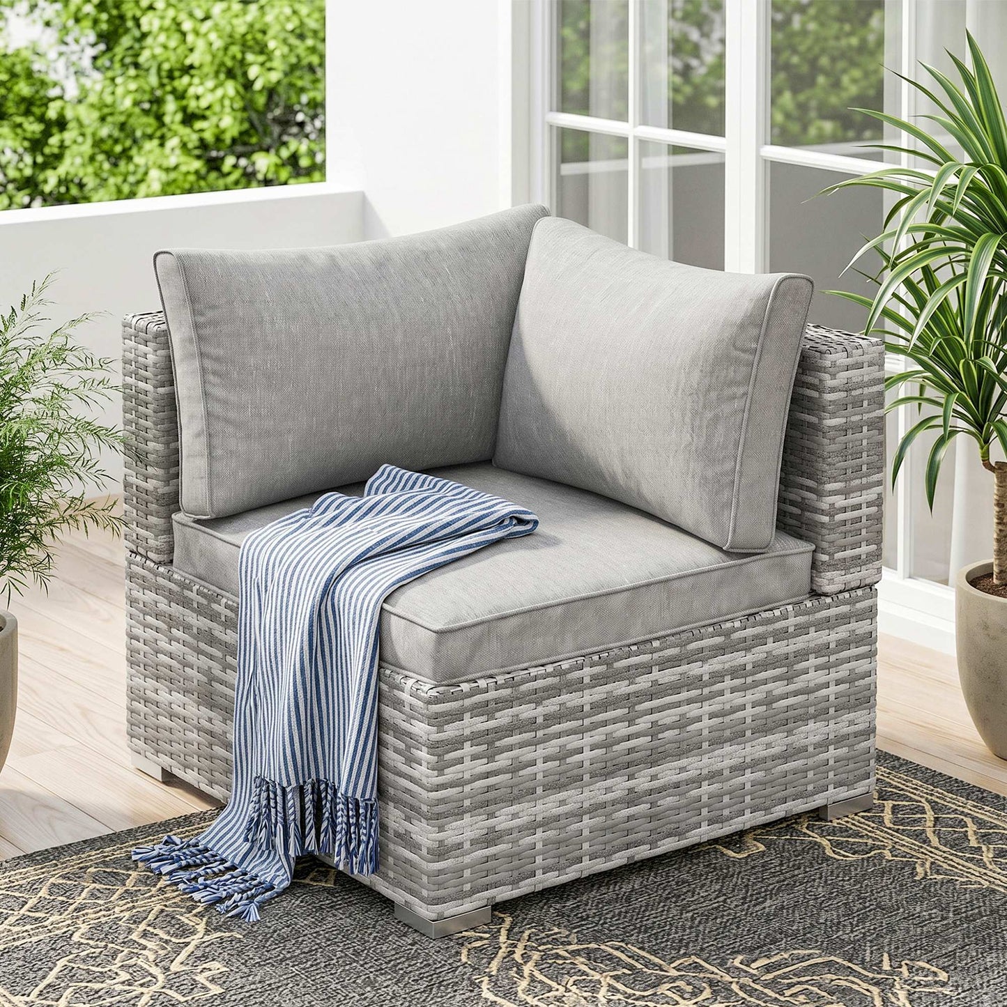 Outdoor PE Rattan Corner Sofa