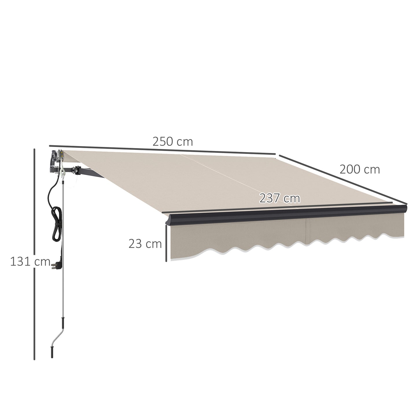 2.5 x 2m Electric Awning with Remote Controller
