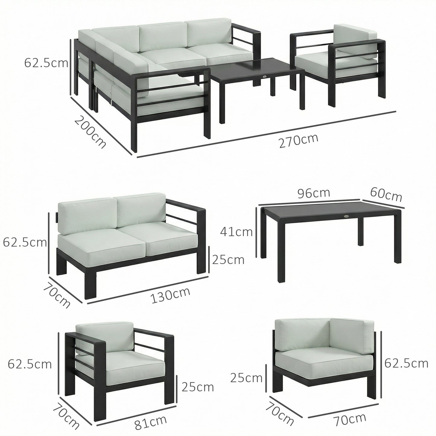 5-Piece Garden Corner Sofa Set with Cushions (1)