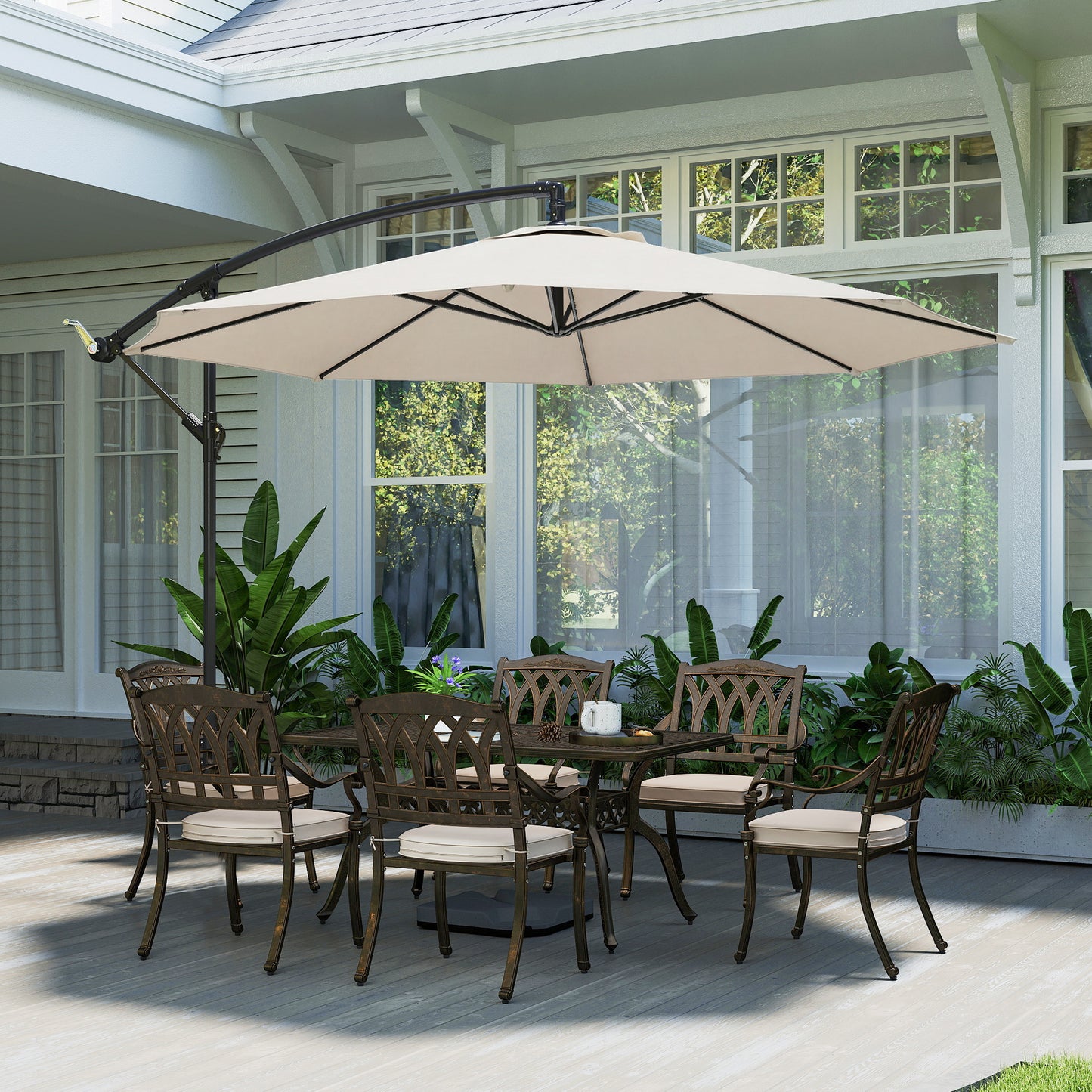 3 m Overhanging Cantilever Parasol, with Cross Base