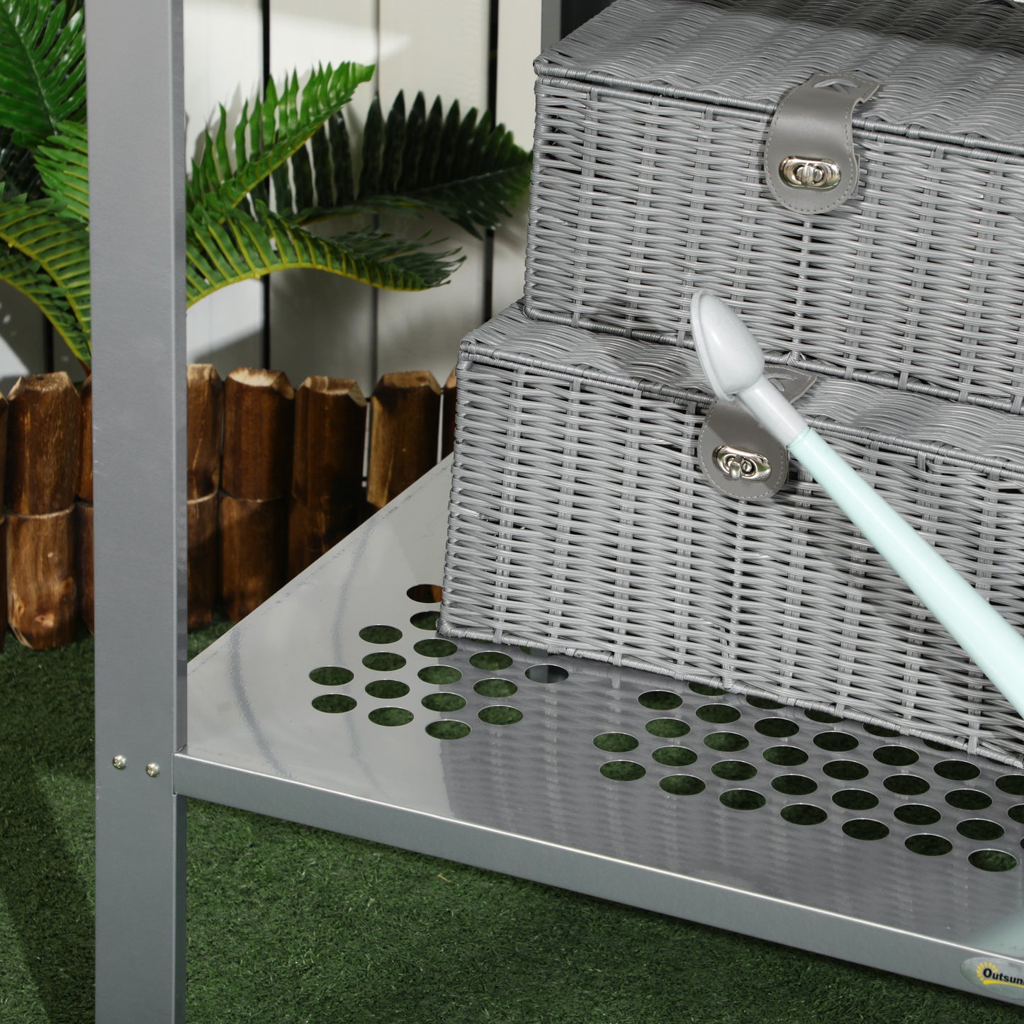 2-Tier Plant Stand, Corner Plant Shelf for Outdoor