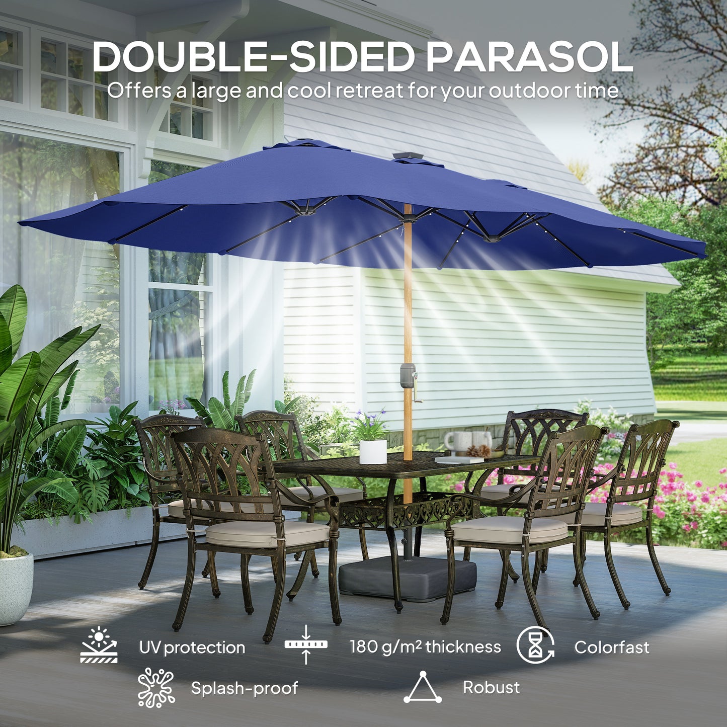Double Sided Garden Parasol