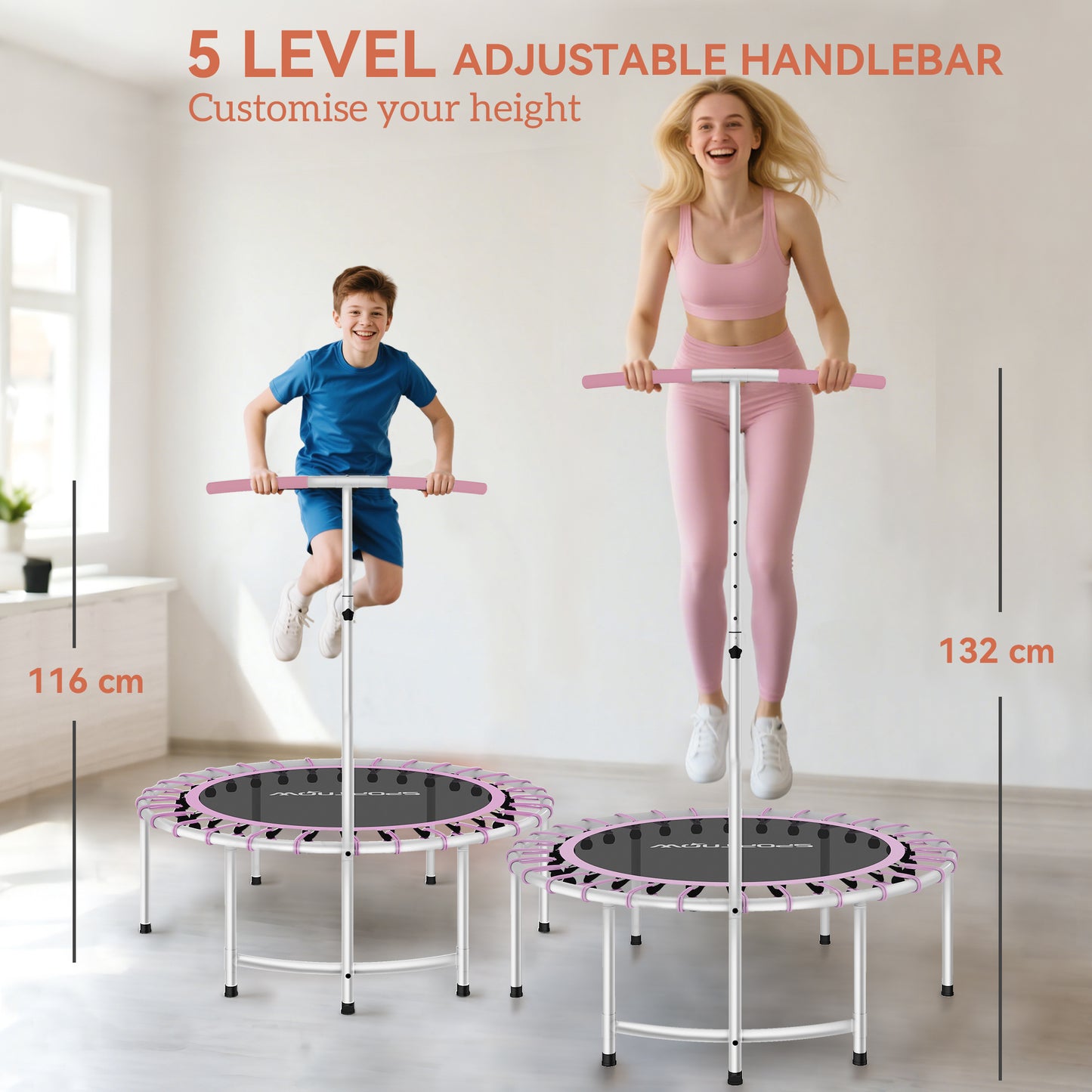 40" Fitness Trampoline, Mini Rebounder Trampoline for Adults