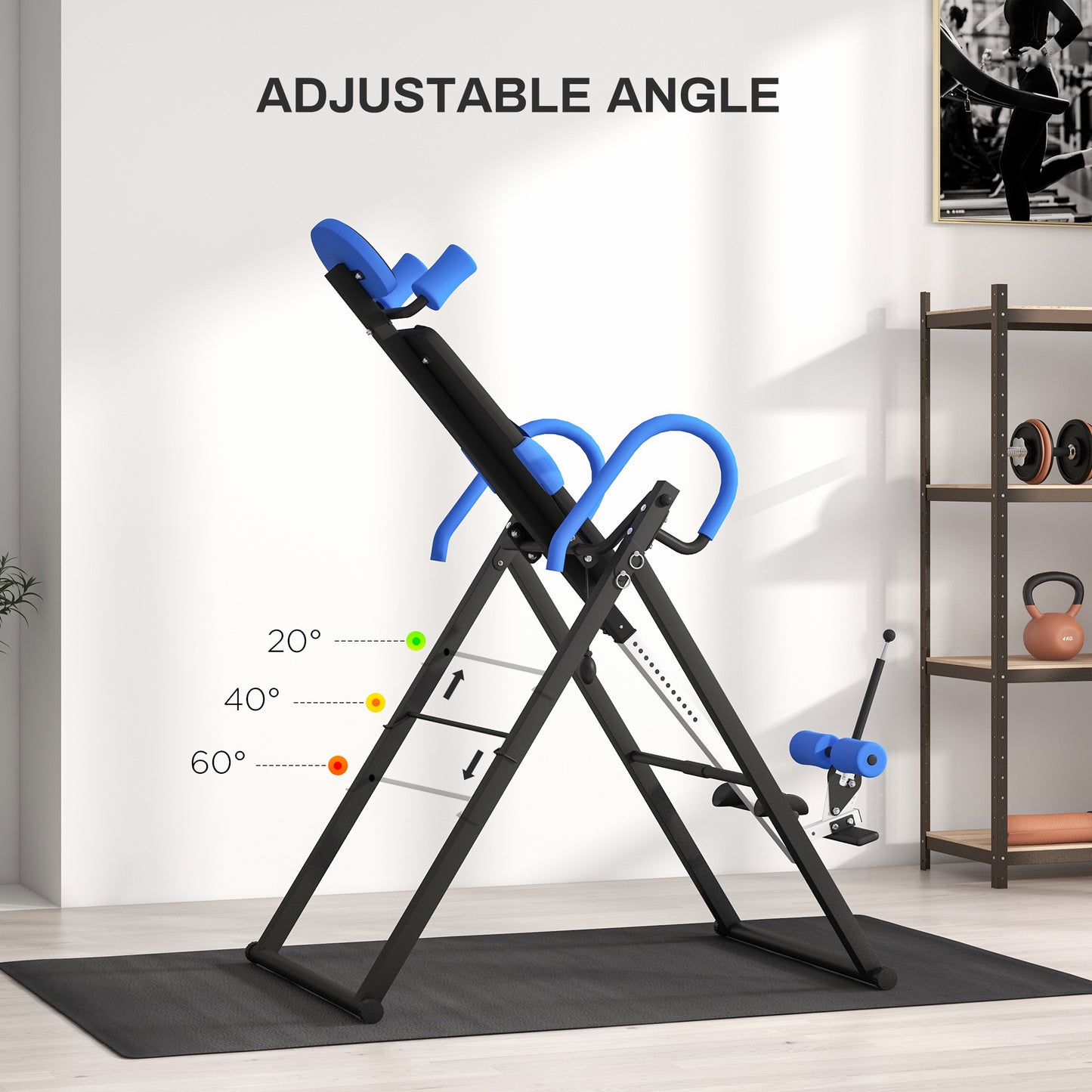 Gravity Inversion Table with Safety Belt Adjustable Hand Stand