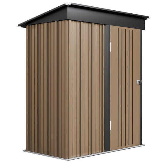 5 x 3ft Corrugated Steel Storage Shed, with Lock