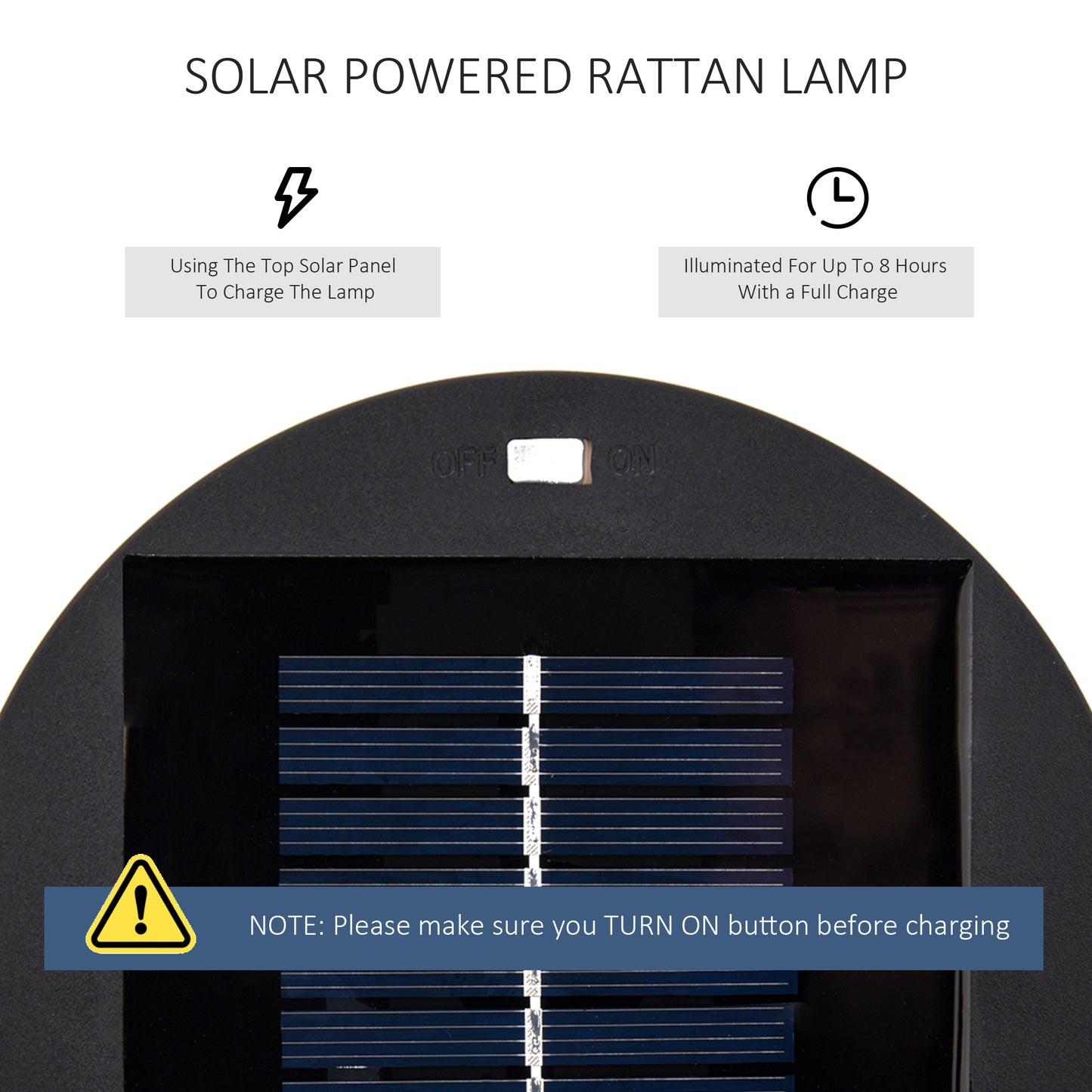 Patio Garden Solar Powered Lights Woven Resin Wicker Lantern Auto
