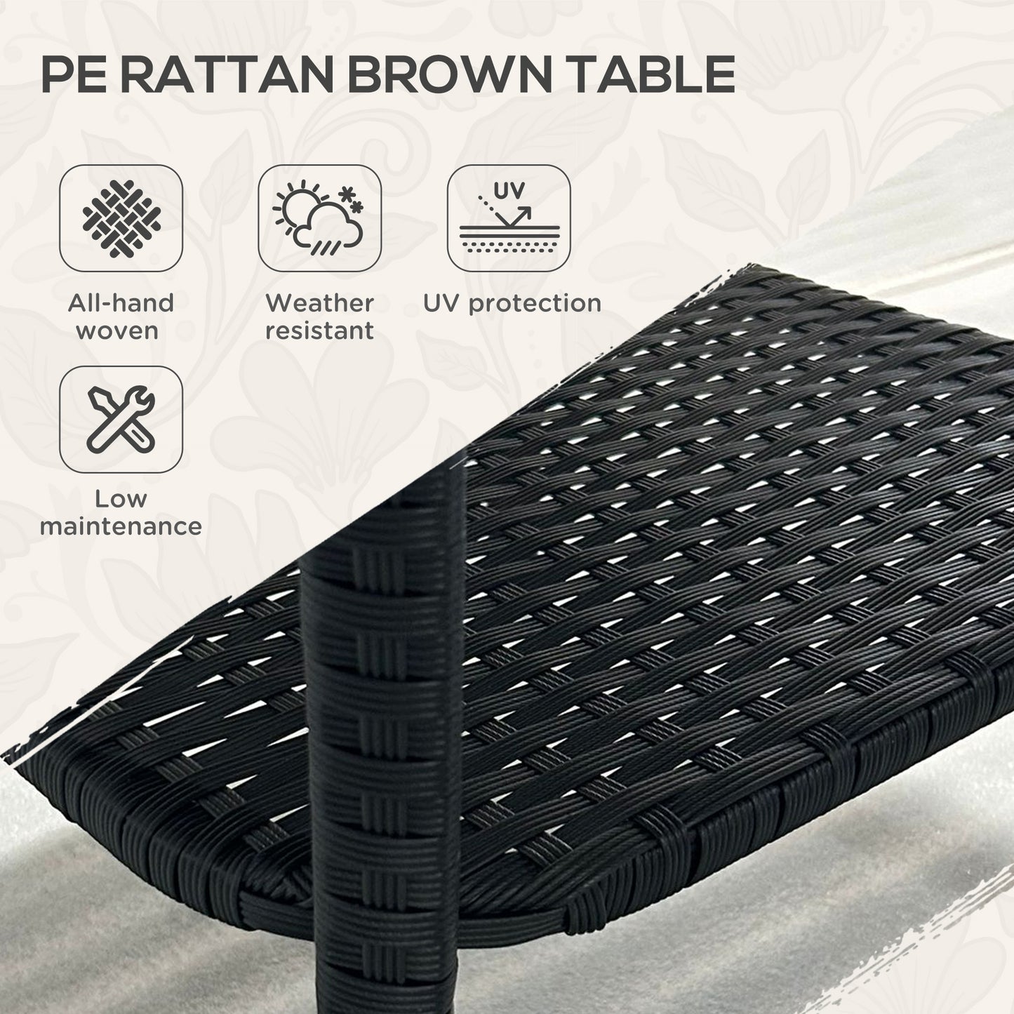Two-tier PE Rattan Square Coffee Table