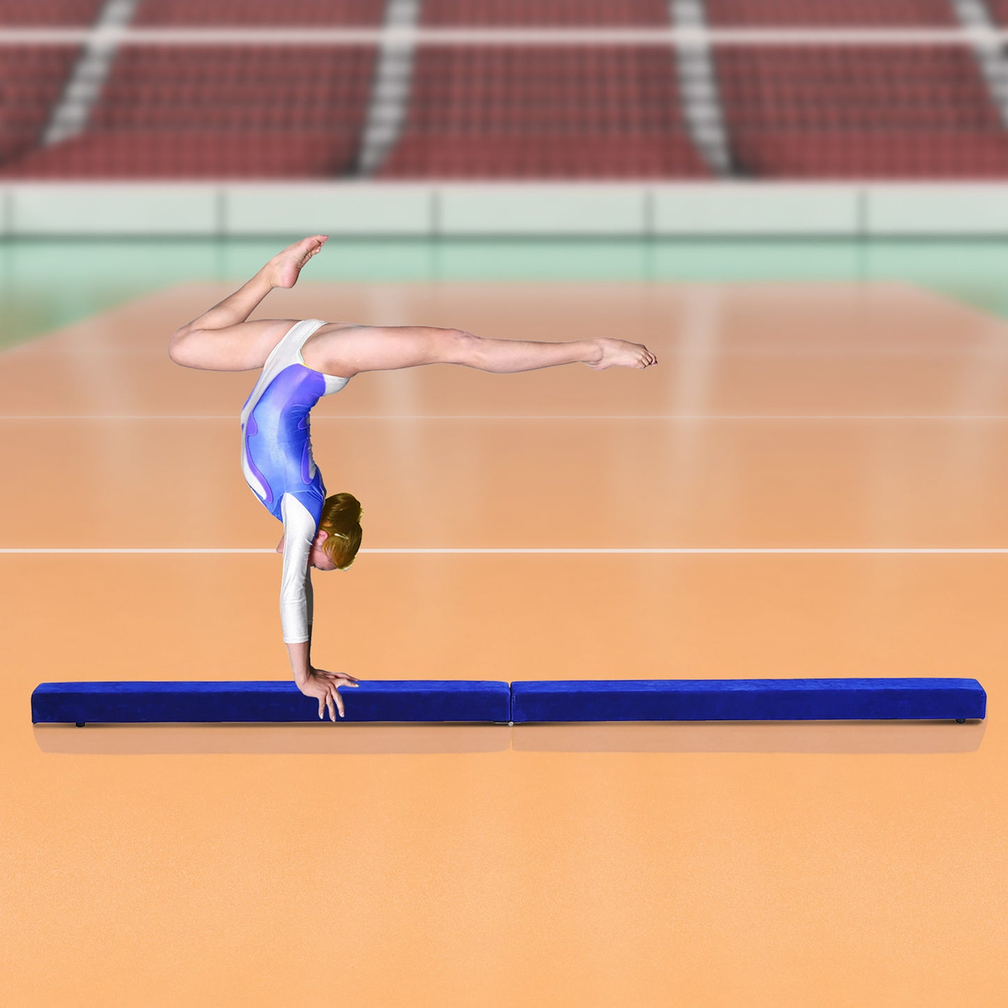2.1M 7FT Gymnastics Folding Balance Beam Home Gym Training Exercise