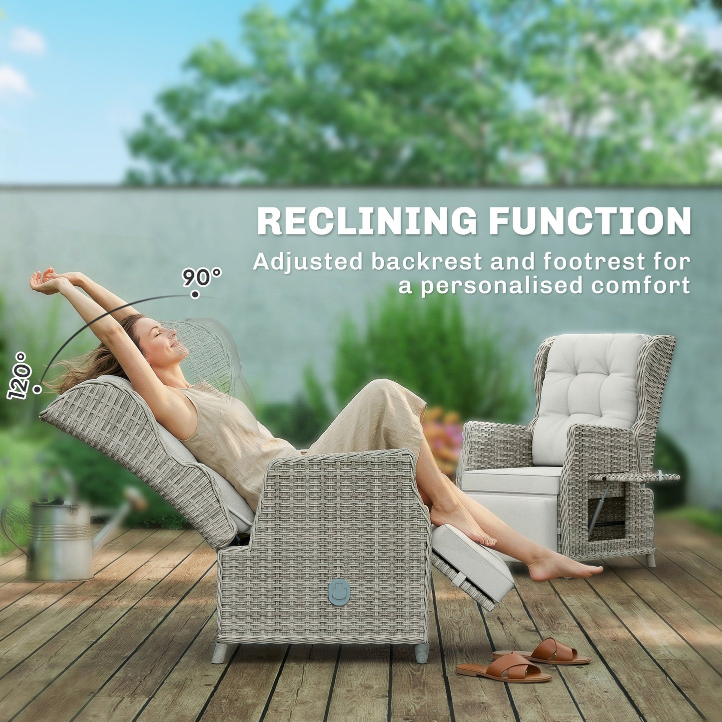 Rattan Garden Recliner Chair
