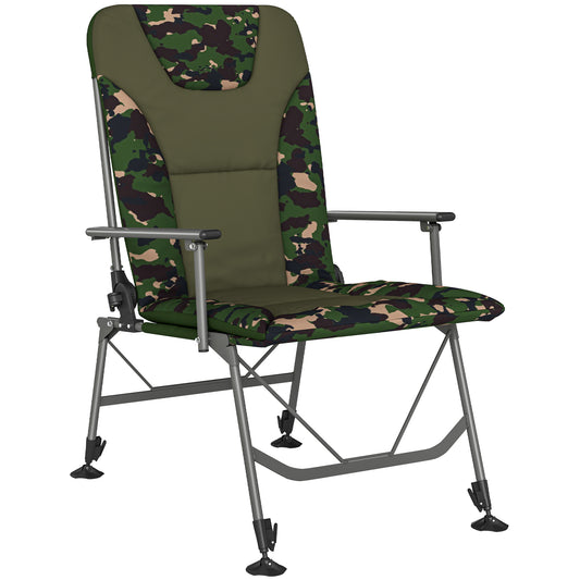 Camping Chair Padded Reclining Folding Chair with Wide Armrests