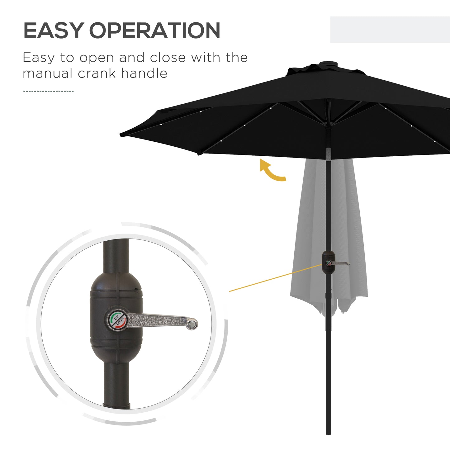 2.7m Outdoor Patio Garden Umbrella Parasol with Tilt Crank