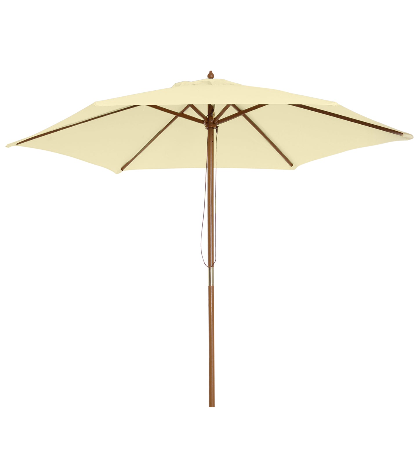 2.5m Wood Garden Parasol Sun Shade Patio Outdoor Wooden Umbrella