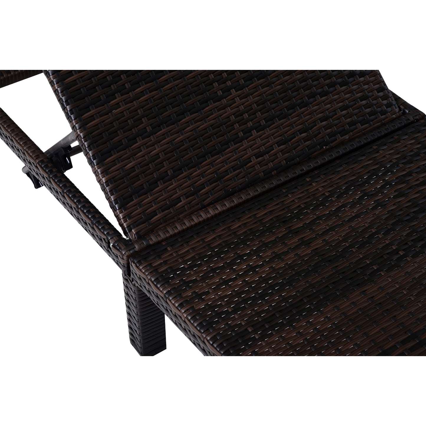 Rattan Sun Lounger, 5-Level Adjustable Garden Lounger Recliner