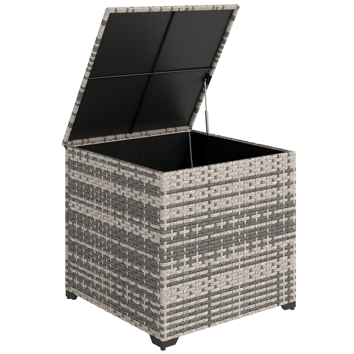253L Garden Storage Box, Rattan Deck Box with Zipped Liner