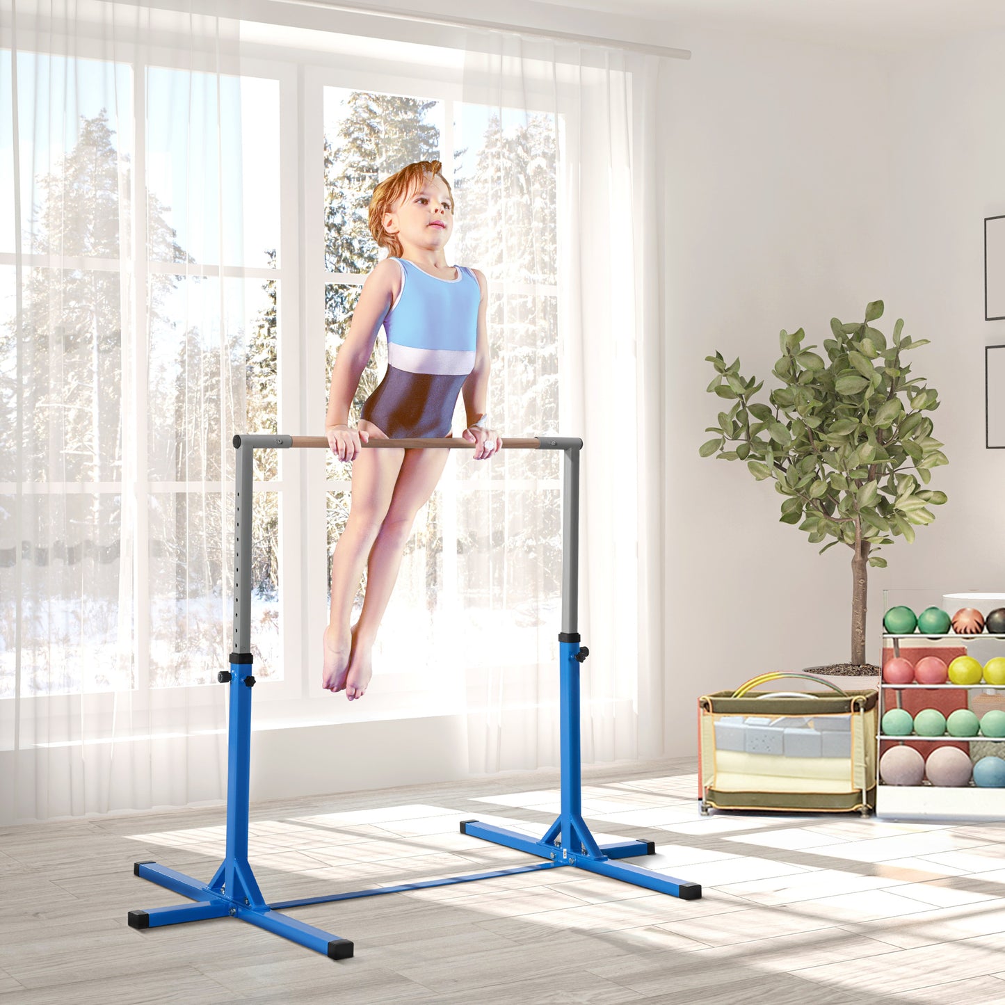 Height Adjustable Gymnastics Horizontal Bar for Kids (1)