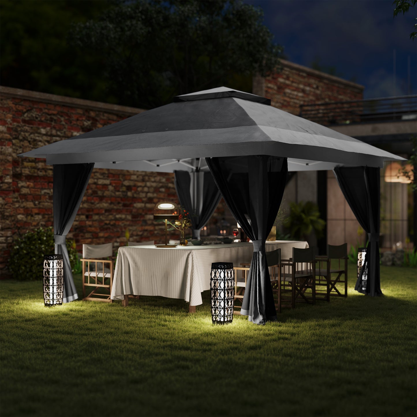 3.6 x 3.6m Pop-Up Gazebo, with Accessories