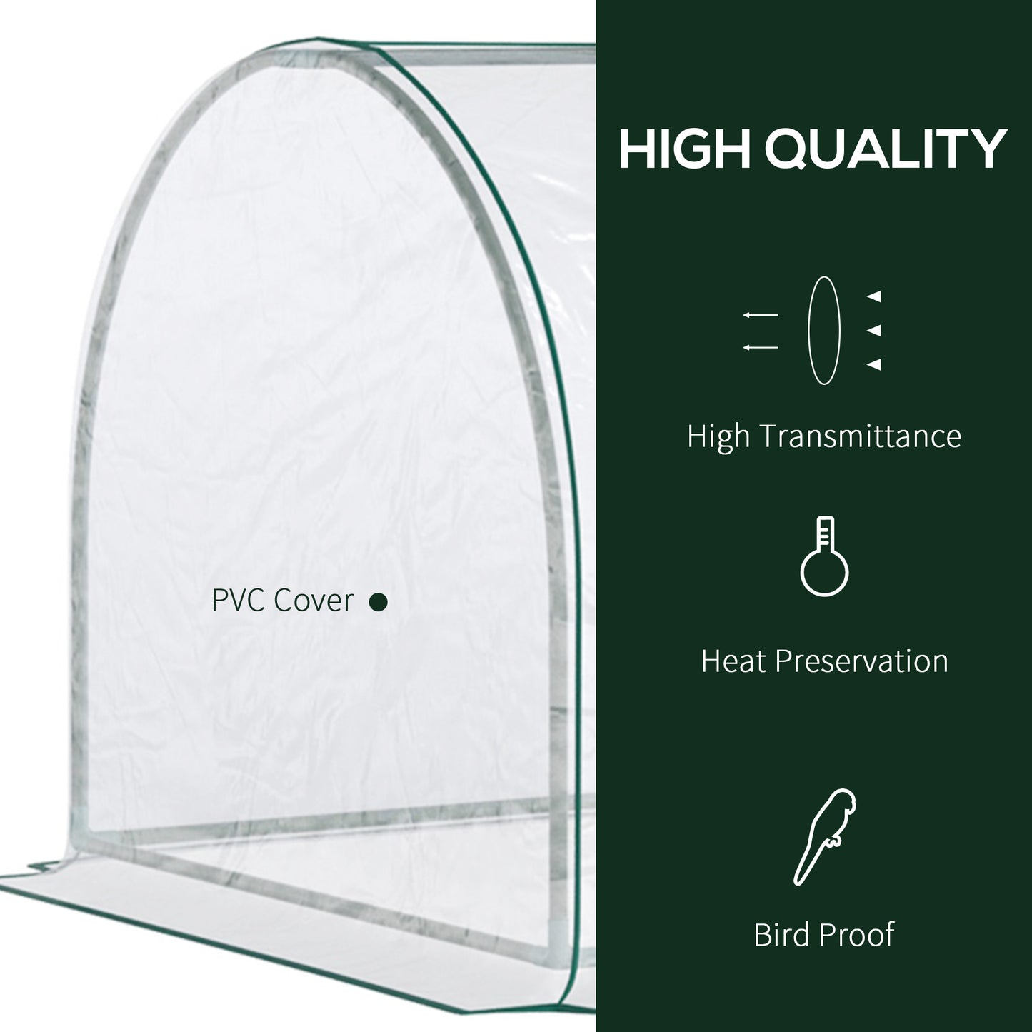 Mini Greenhouse, Small Polytunnel Green House with Zipped Doors (1)