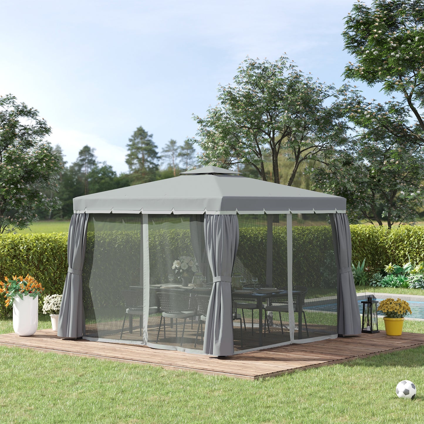 3 x 3(m) Patio Gazebo Canopy Garden Pavilion Tent Shelter Marquee