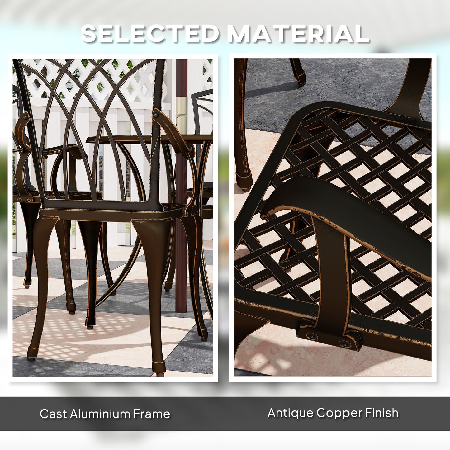 5 Pieces Garden Dining Set for 4