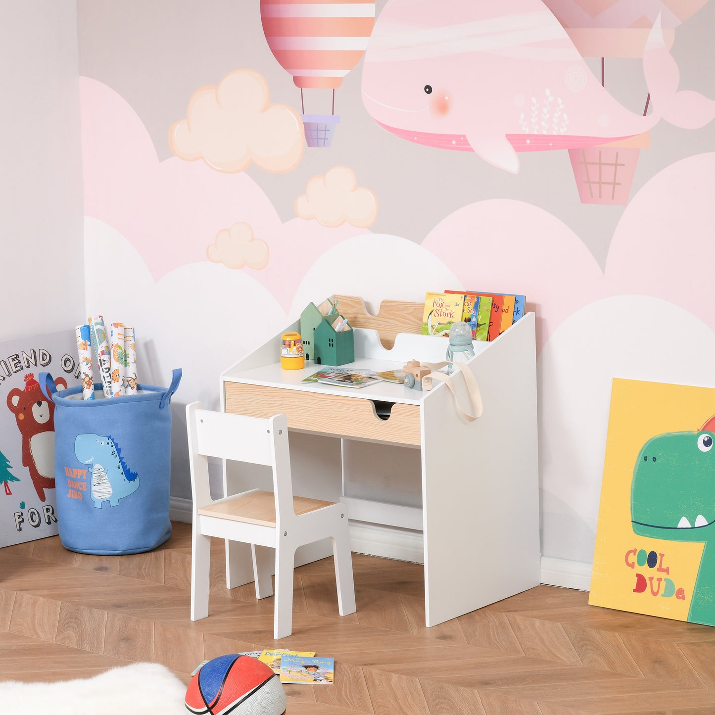 Kids Desk and Chair Set 2 Pieces Children Study Table