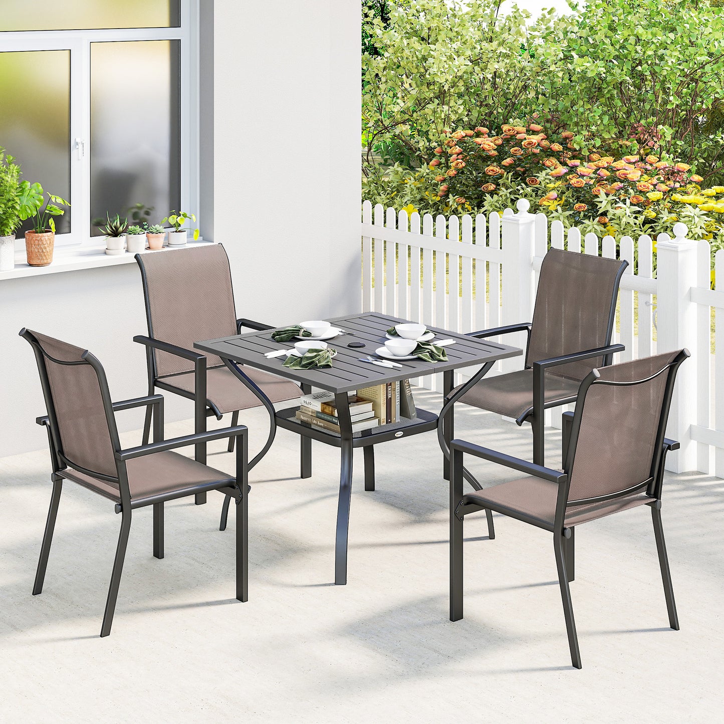 5 Pieces Outdoor Dining Set for 4