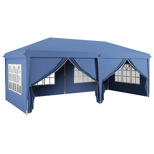 3 x 6m Pop-Up Gazebo, with Curtain Walls and Windows