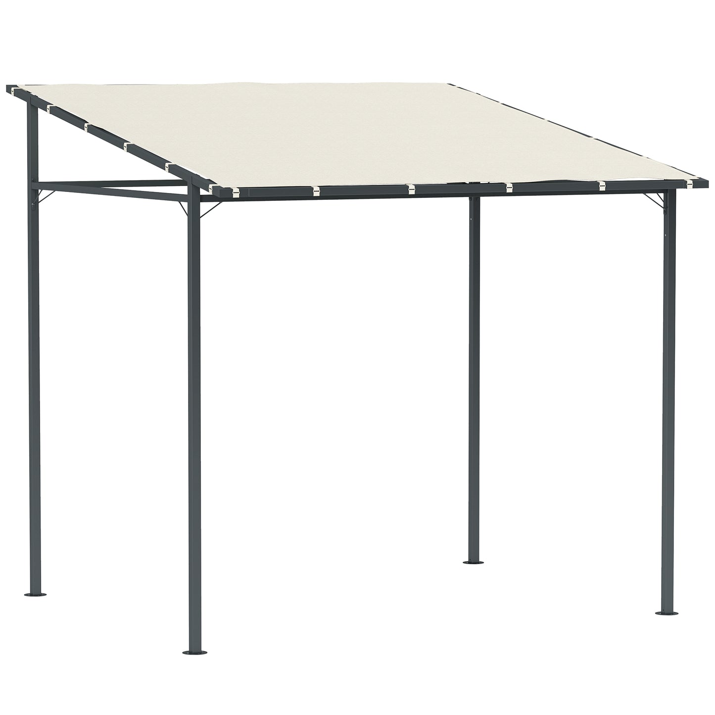 2.4 x 2.4 m Wall Mounted Pergola Gazebo with PA Coating Fabric