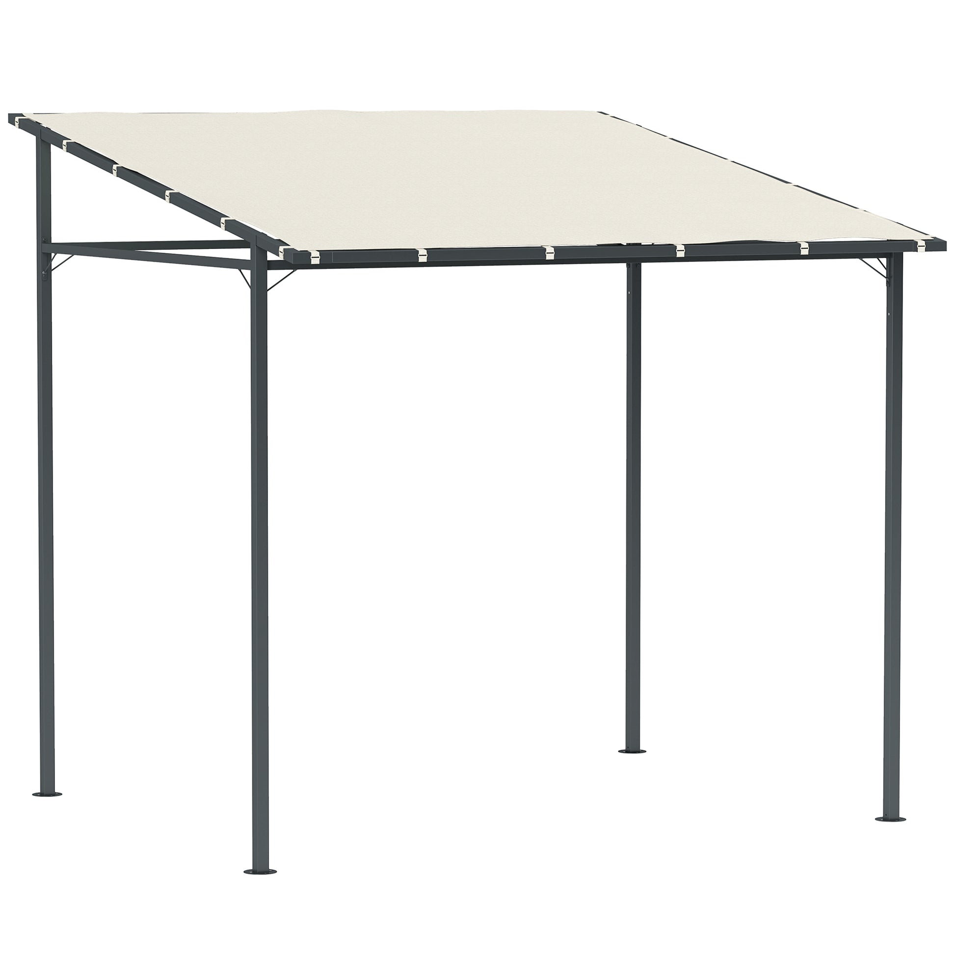 2.4 x 2.4 m Wall Mounted Pergola Gazebo with PA Coating Fabric