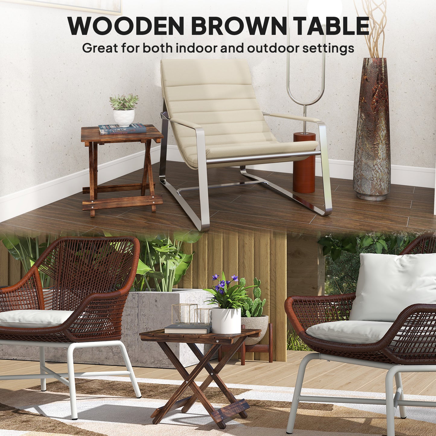 Fir Wood Folding Coffee Table