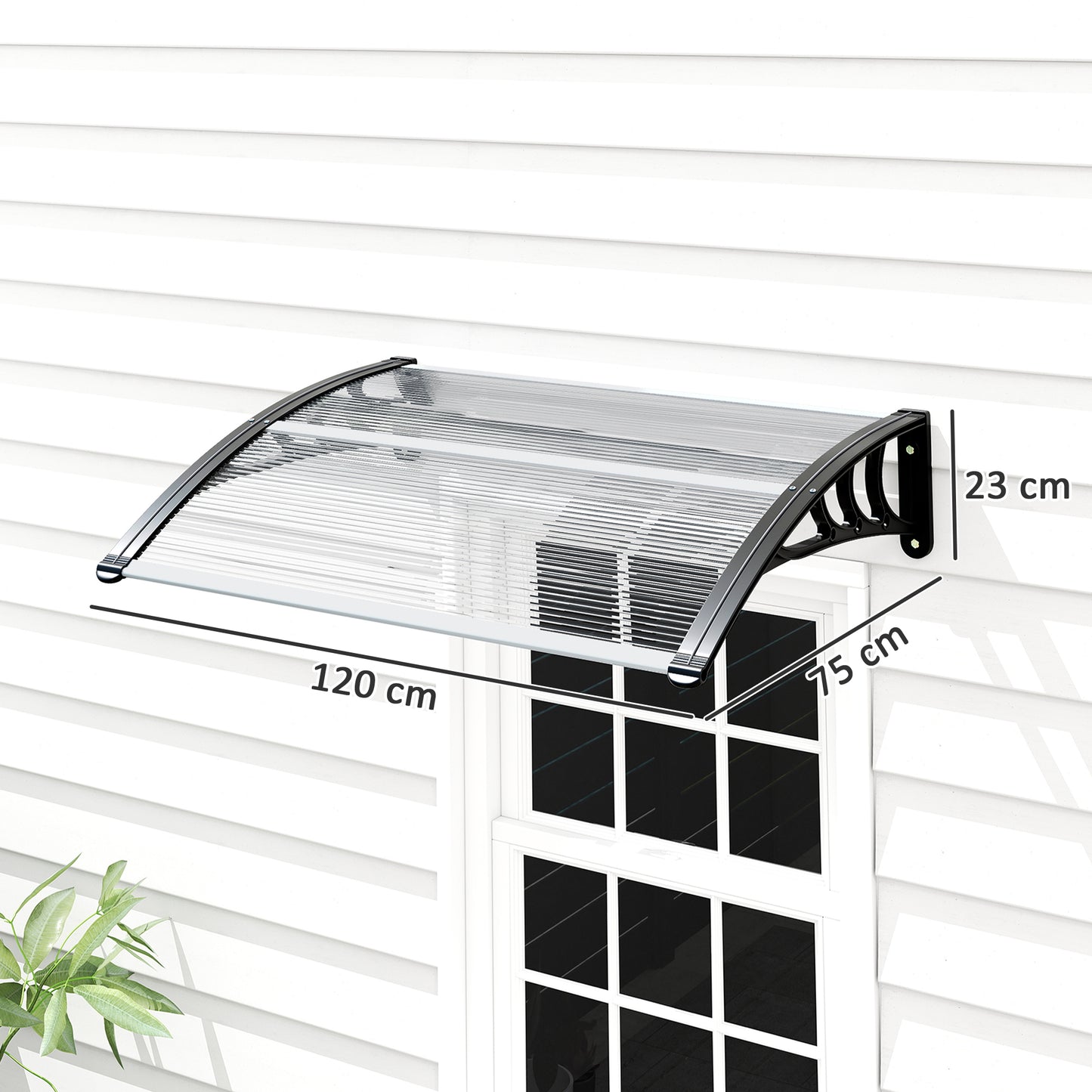 Front Door Canopy Outdoor Awning Aluminium Rigid Plastic