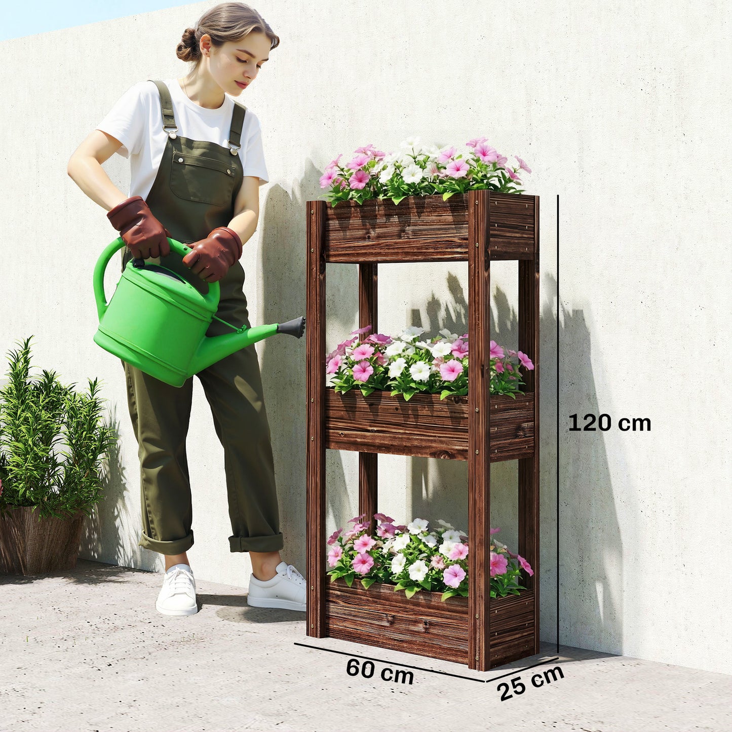 3-Tier Wooden Raised Planter