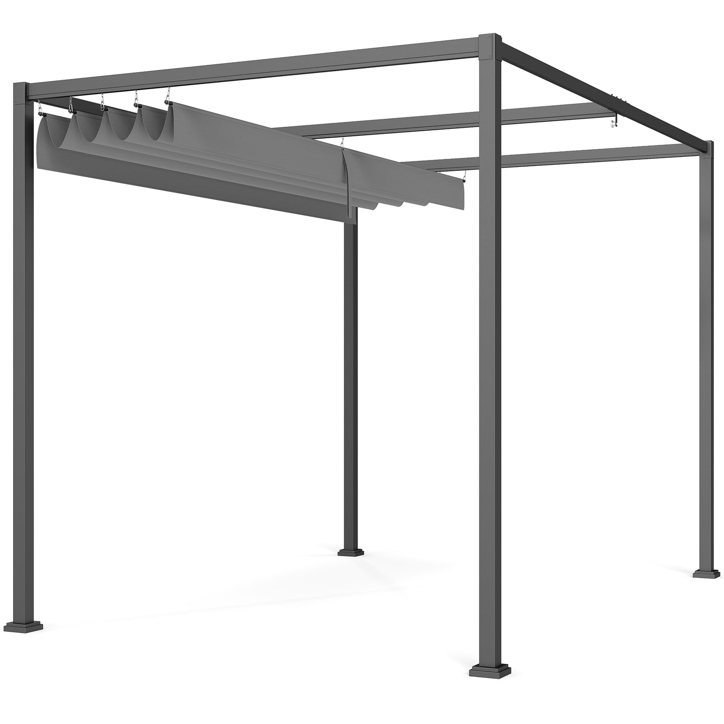 3 x 2m Metal Outdoor Pergola with Retractable Roof