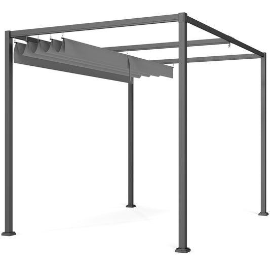 3 x 2m Metal Outdoor Pergola with Retractable Roof