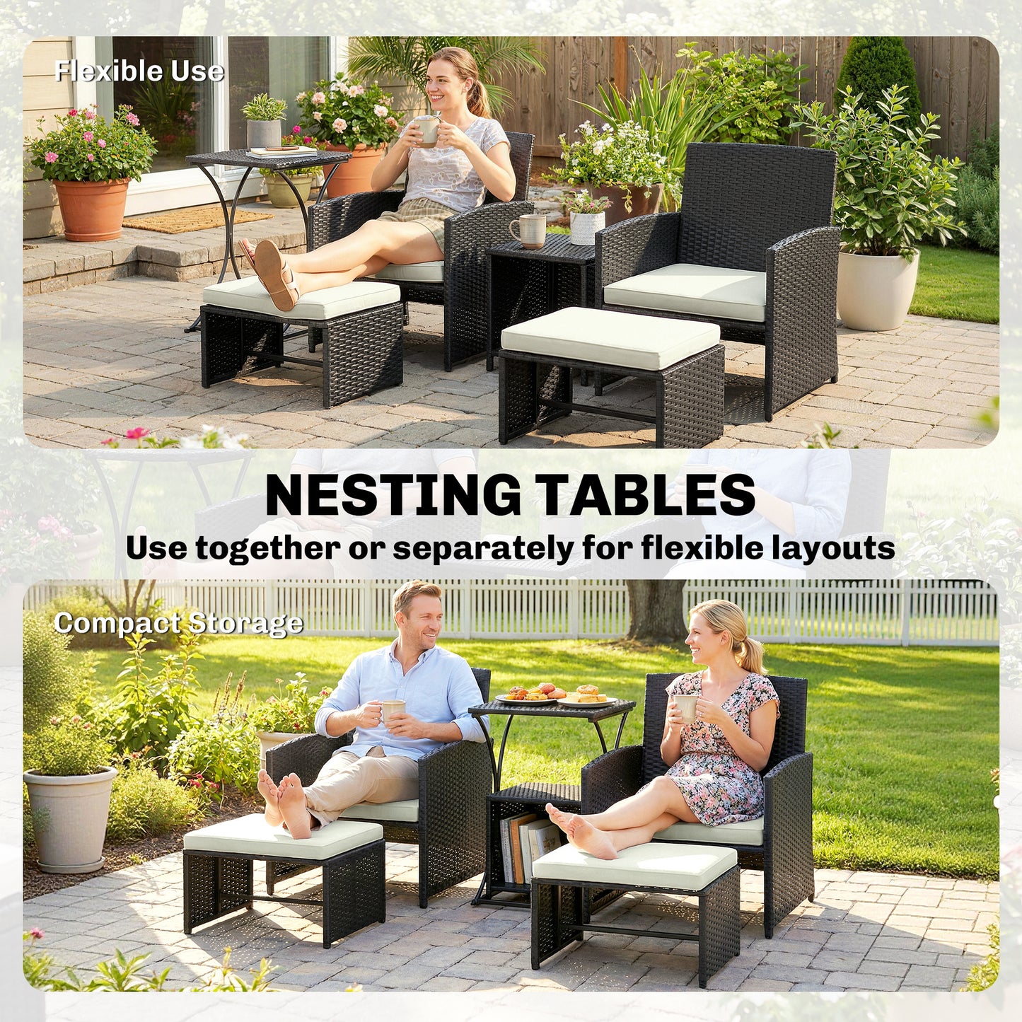 6 Piece Rattan Garden Furniture