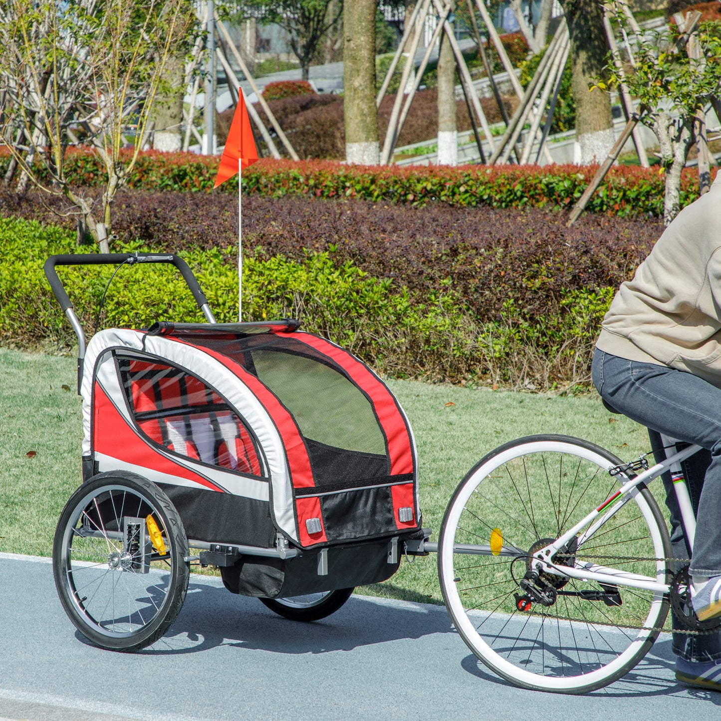 Baby Bike Trailer, Child Bicycle Trailer with 5 Point Harness