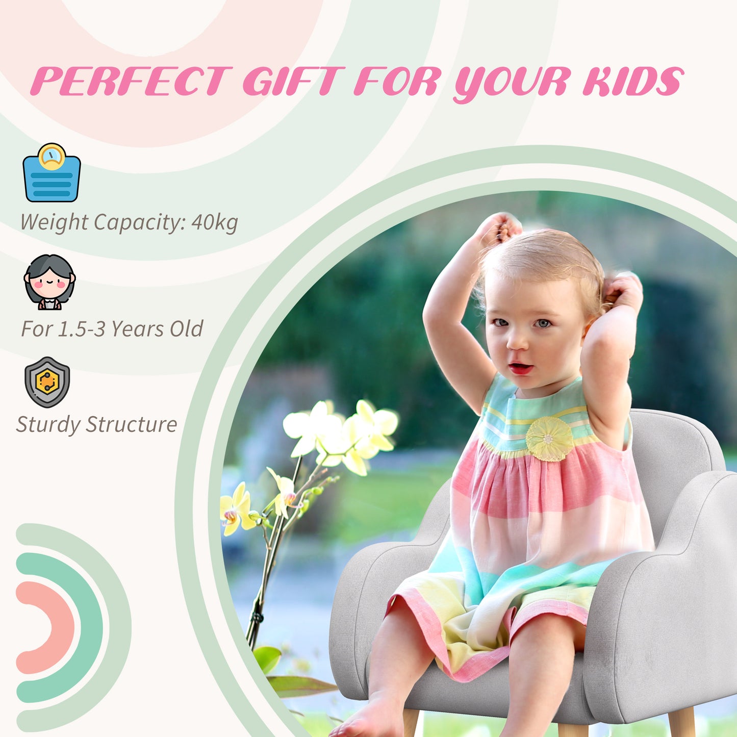 Kids Armchair Toddler Sofa Children Chair with Arm Rest