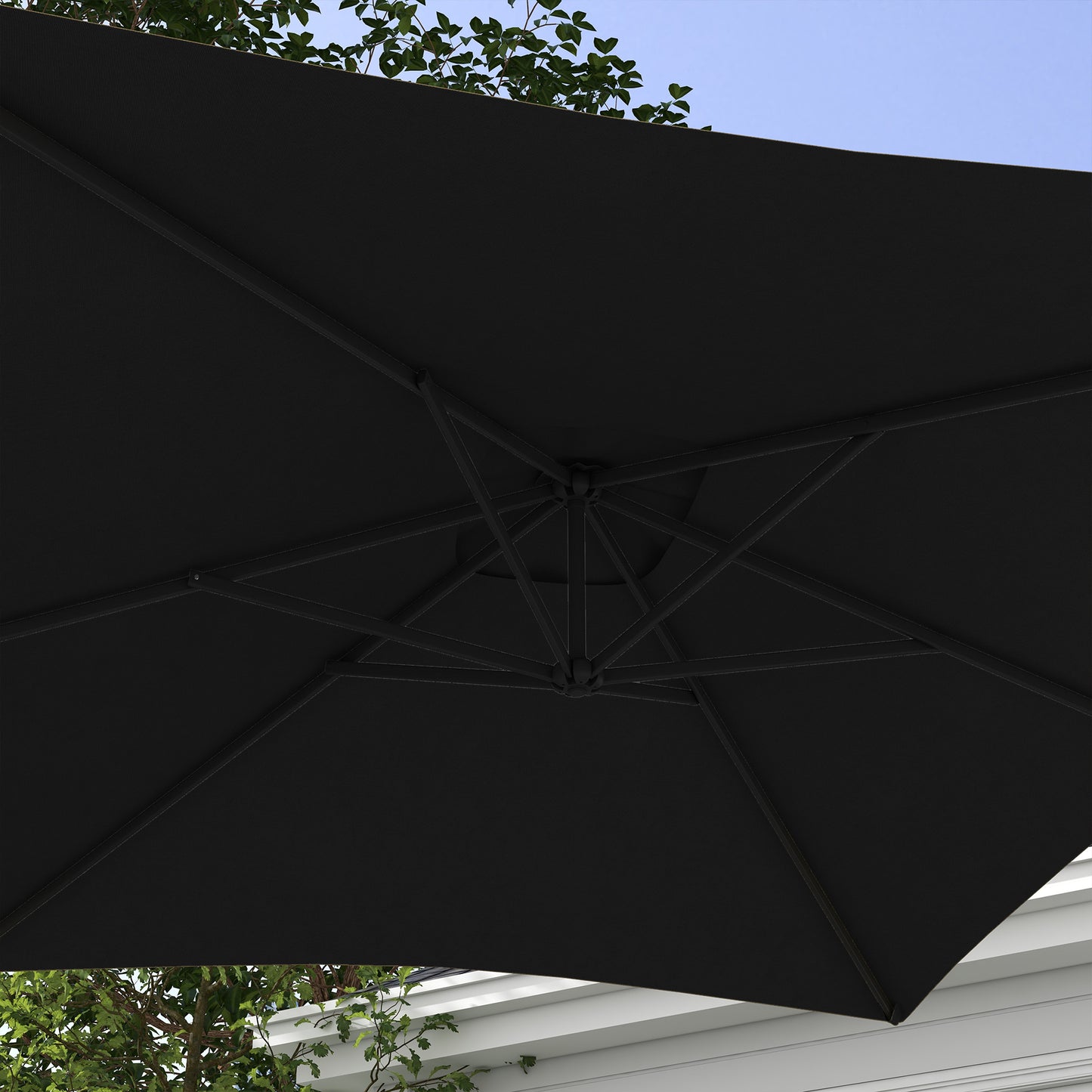3m Cantilever Overhanging Parasol, with Cross Base