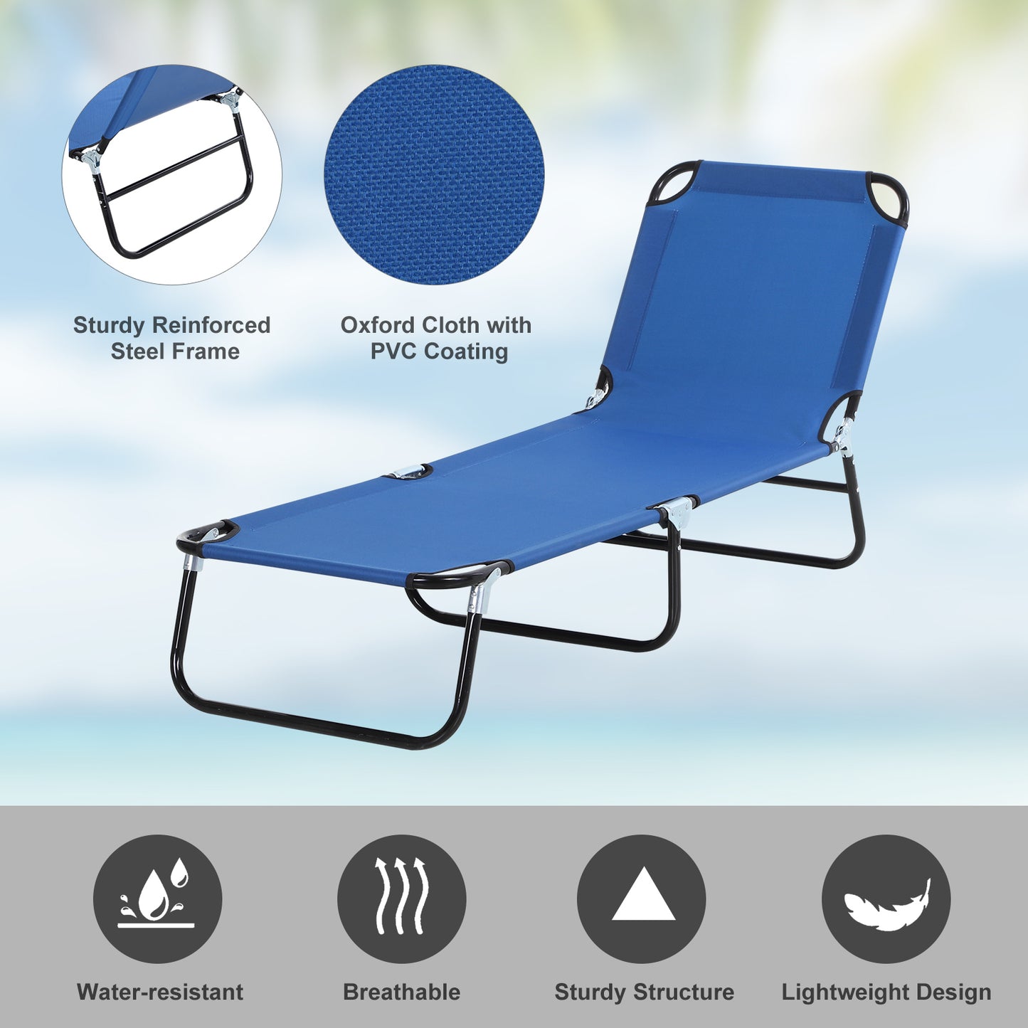 Foldable Sun Lounger with 5-Position Adjustable Backrest (1)