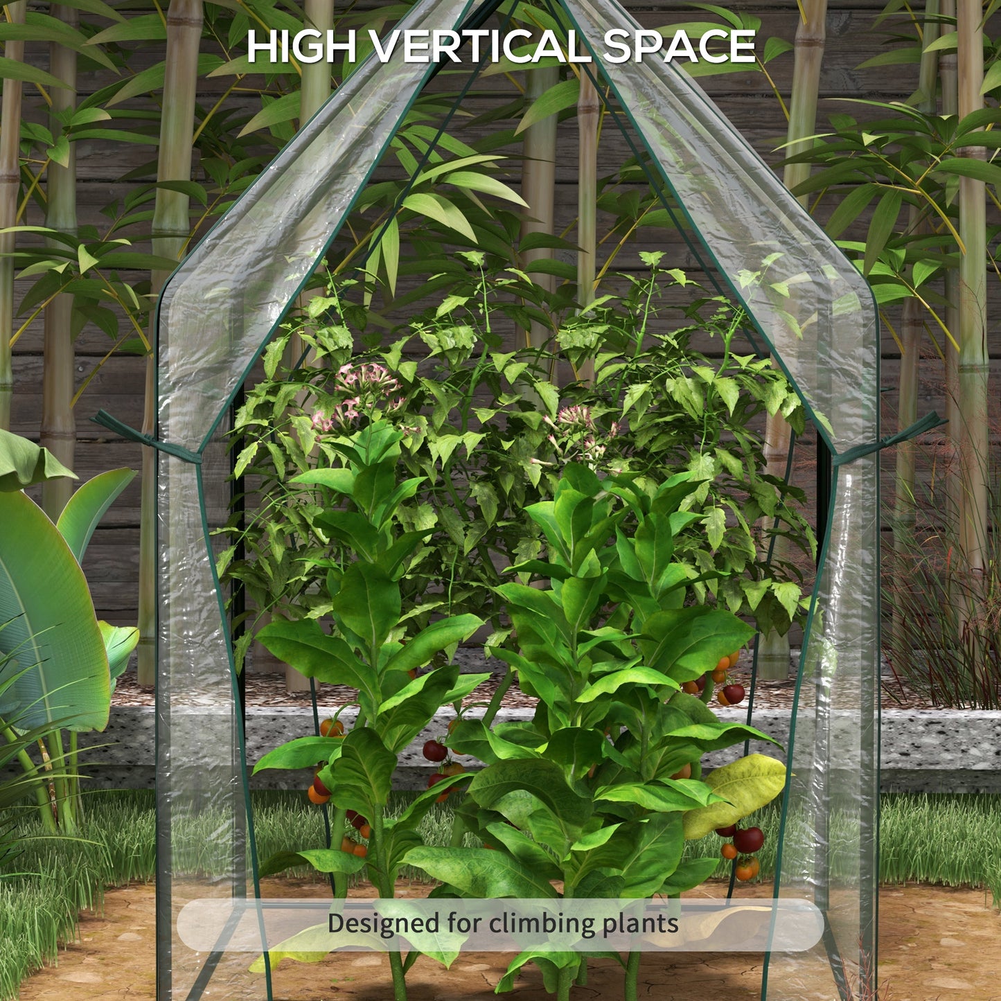 Mini Greenhouse, Garden Tomato Growhouse with 2 Zipped Doors