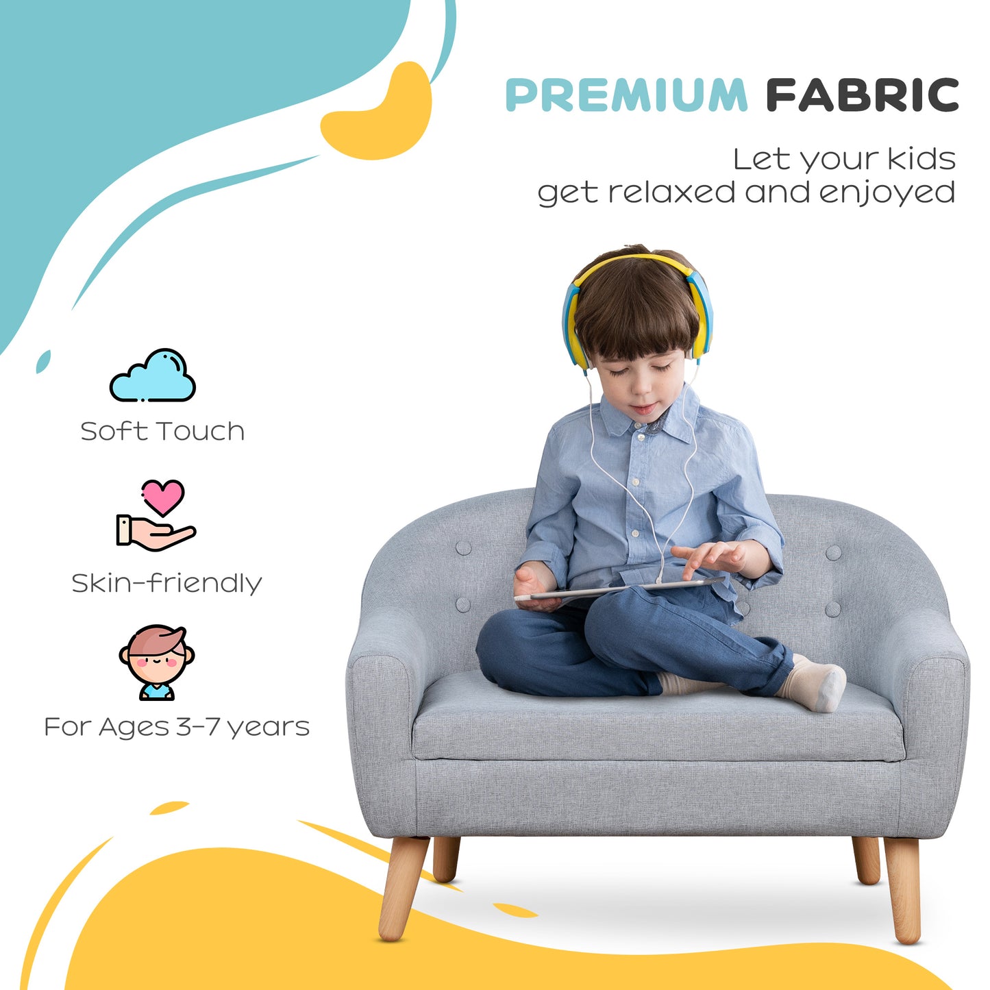 Children's Armchairs Kids Armchair Toddler Chair 2 Seater Wood