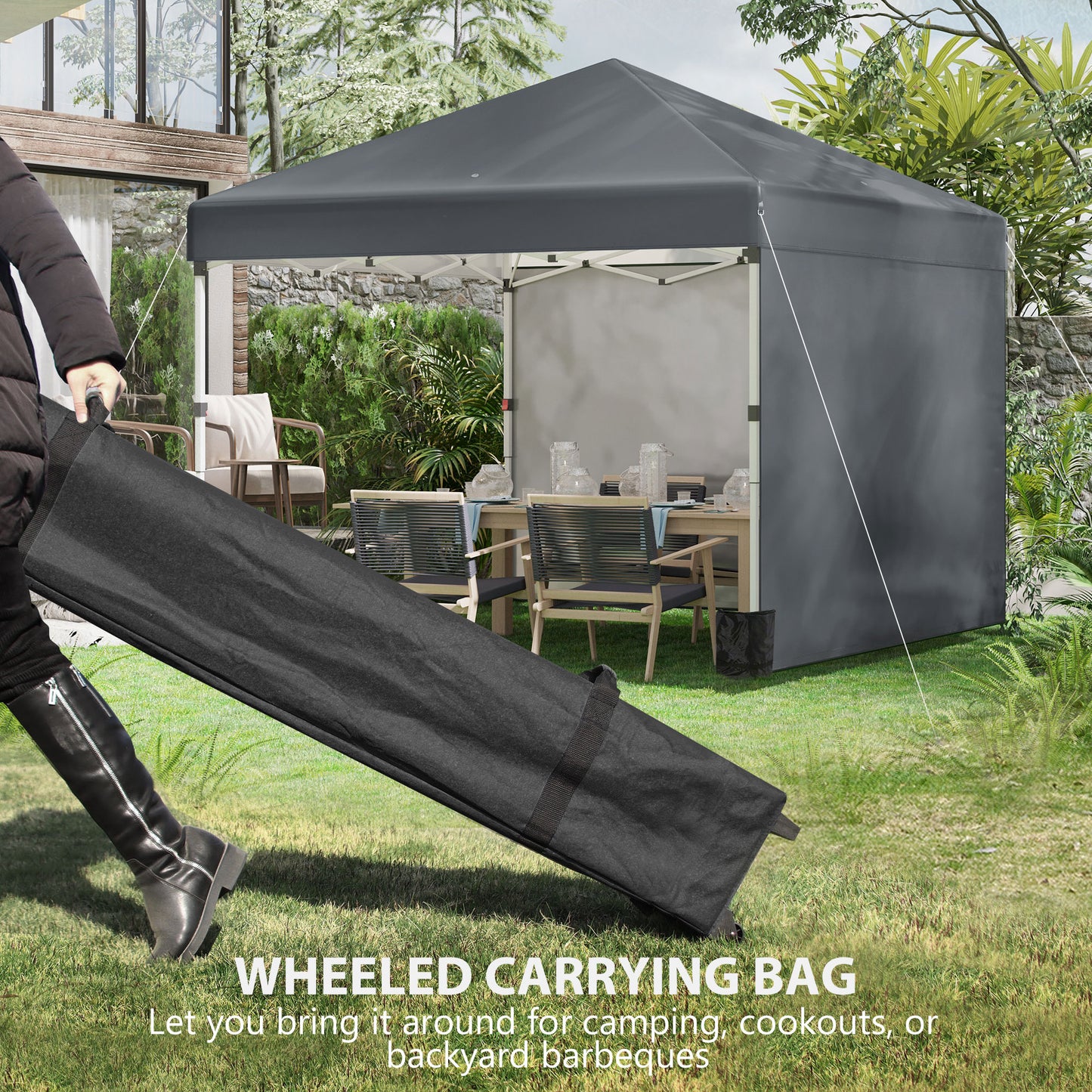 3 x 3 (M) Pop Up Gazebo, UPF 30+ with 2 Sidewalls