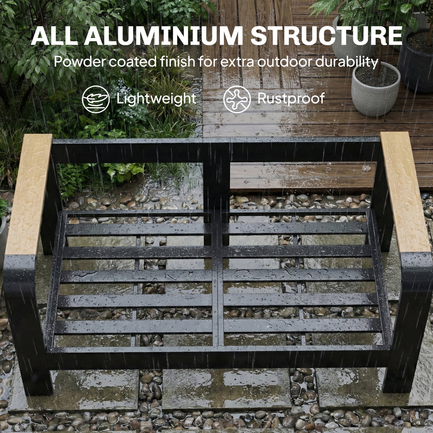 4 Seater Aluminium Garden Furniture Set, Olefin Cushions