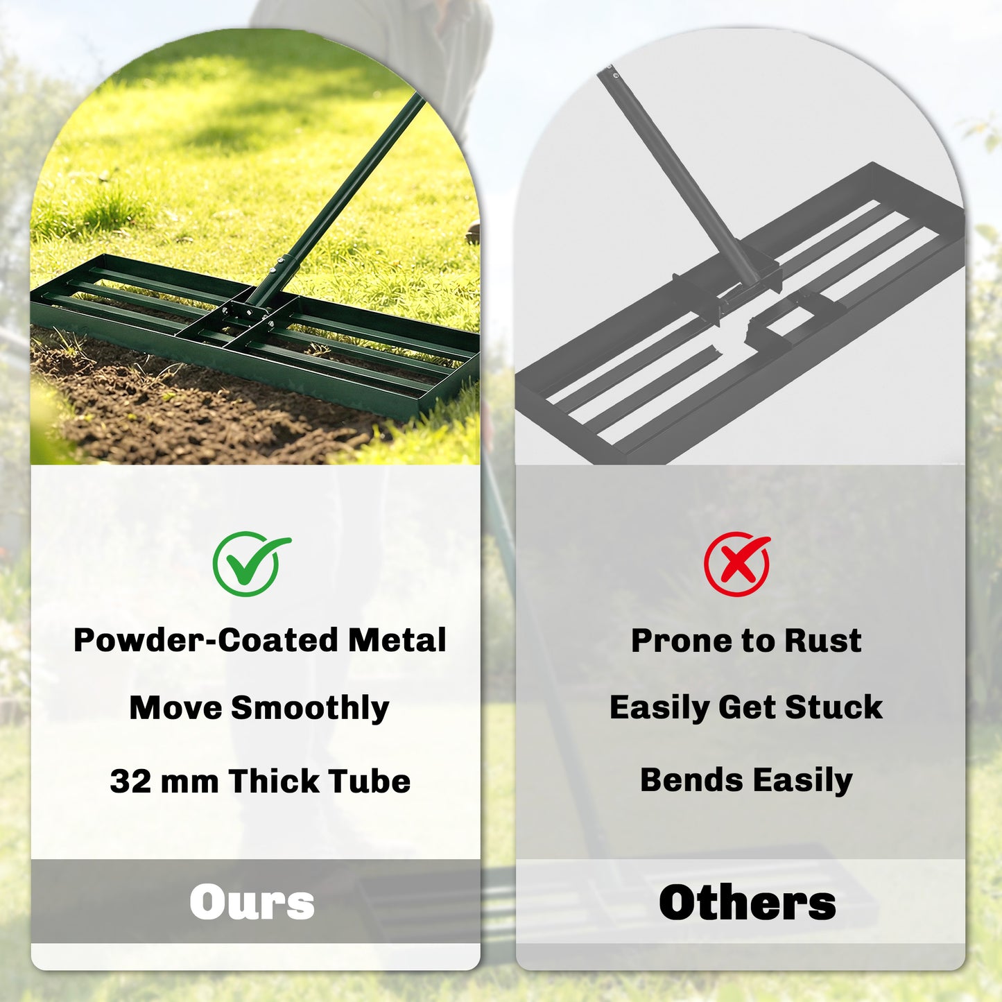 Lawn Levelling Rake, 76 x 26 cm Lawn Leveller Lute