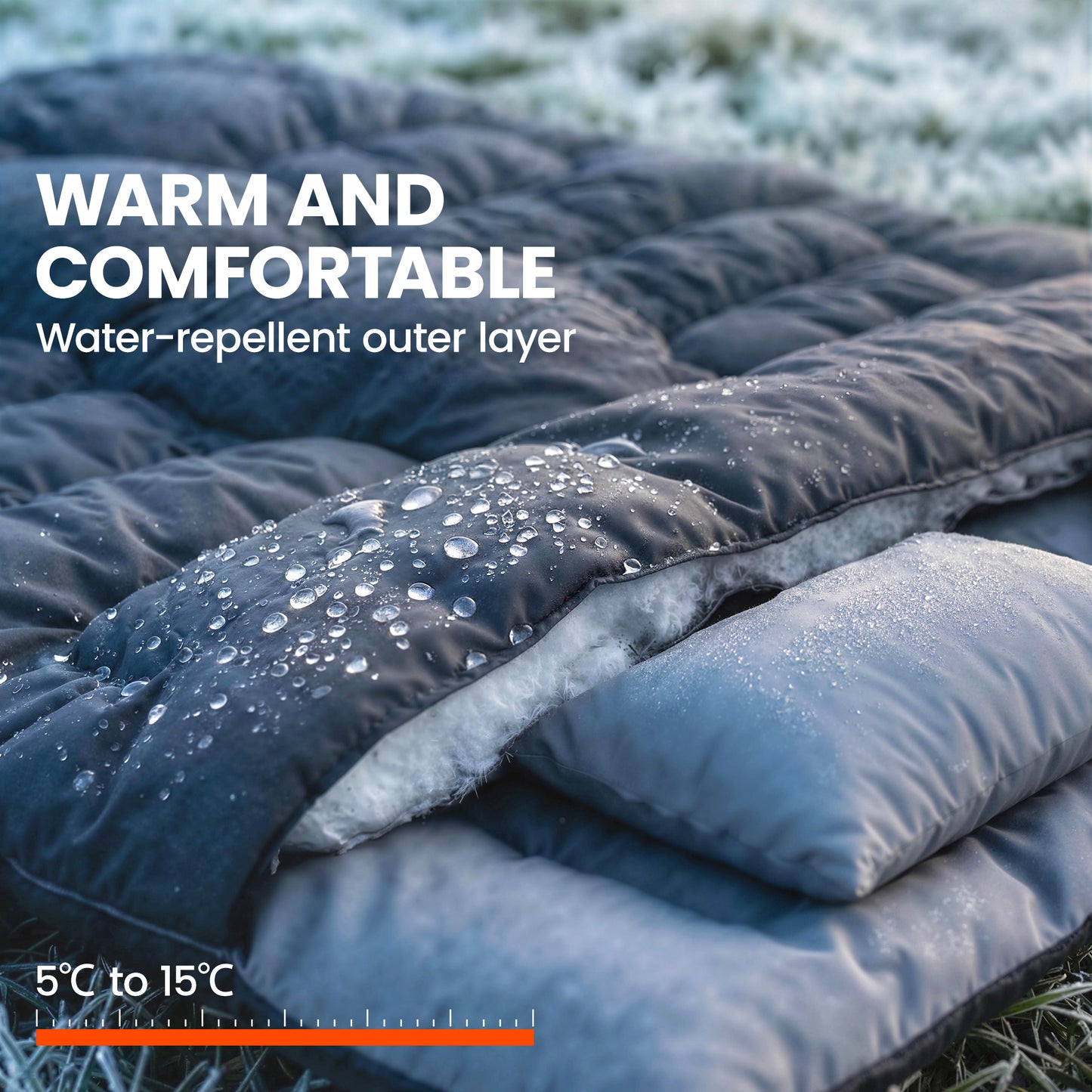 Double Sleeping Bag with 2 Pillows