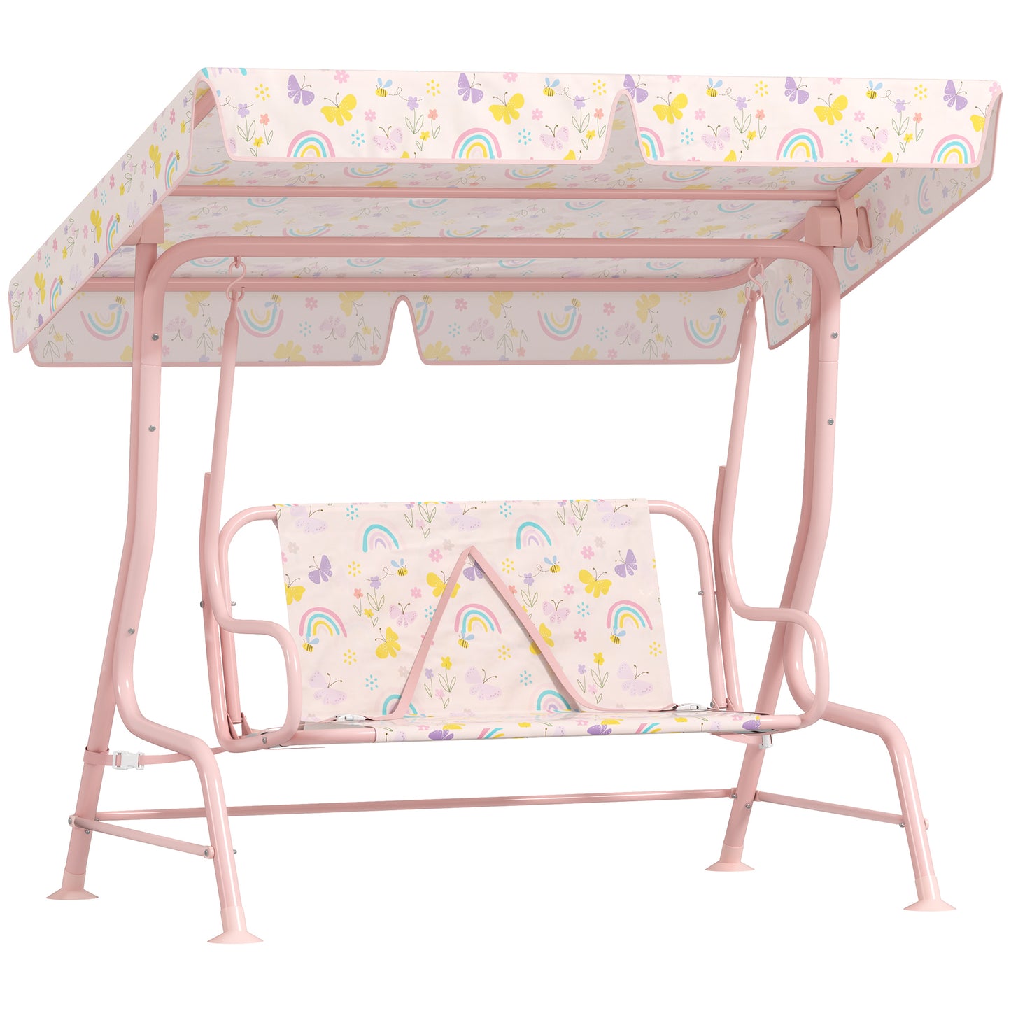 Kids Garden Swing Chair with Adjustable Canopy, Safety Belt