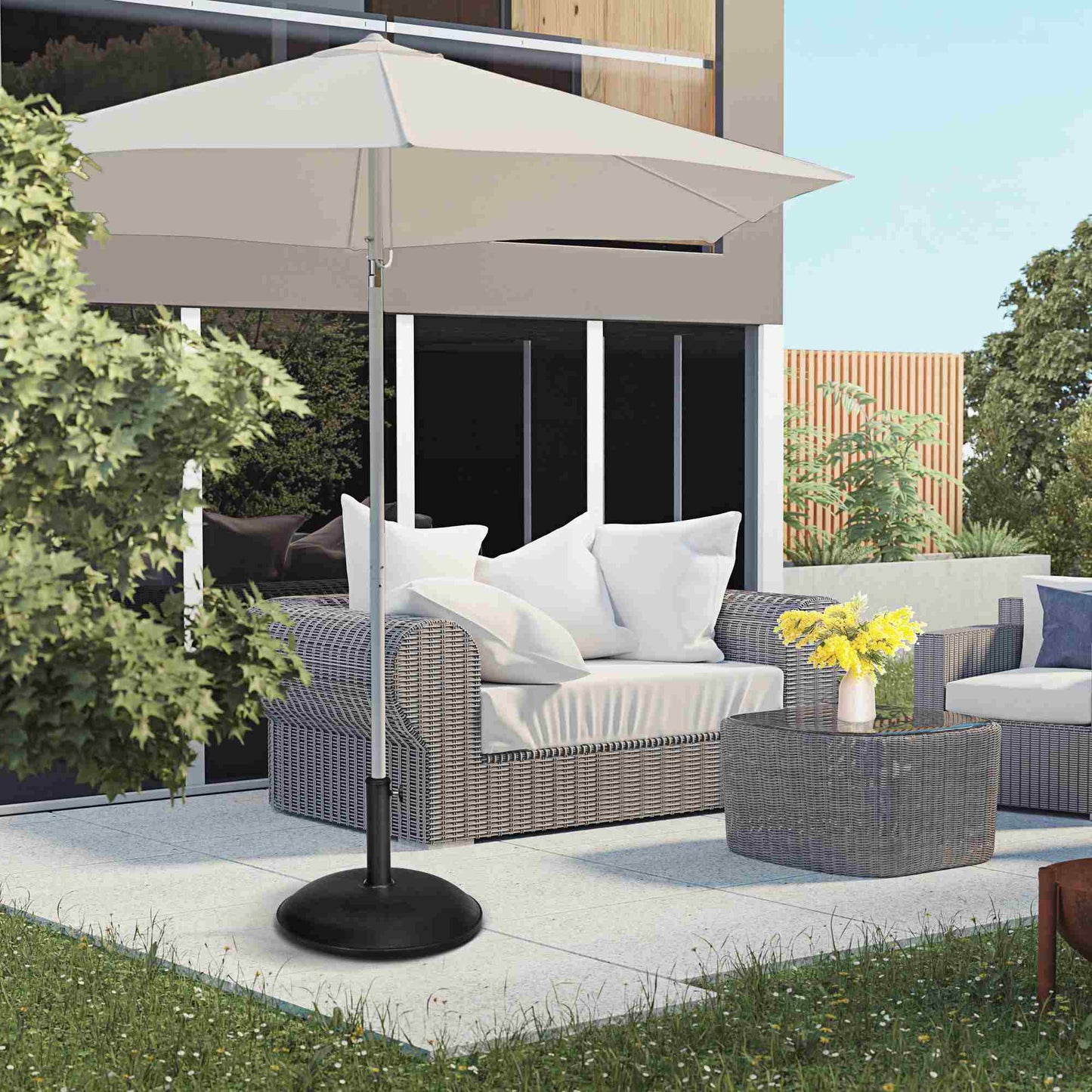 Heavy Duty Cement Parasol Base 20kg Round Patio Umbrella Stand