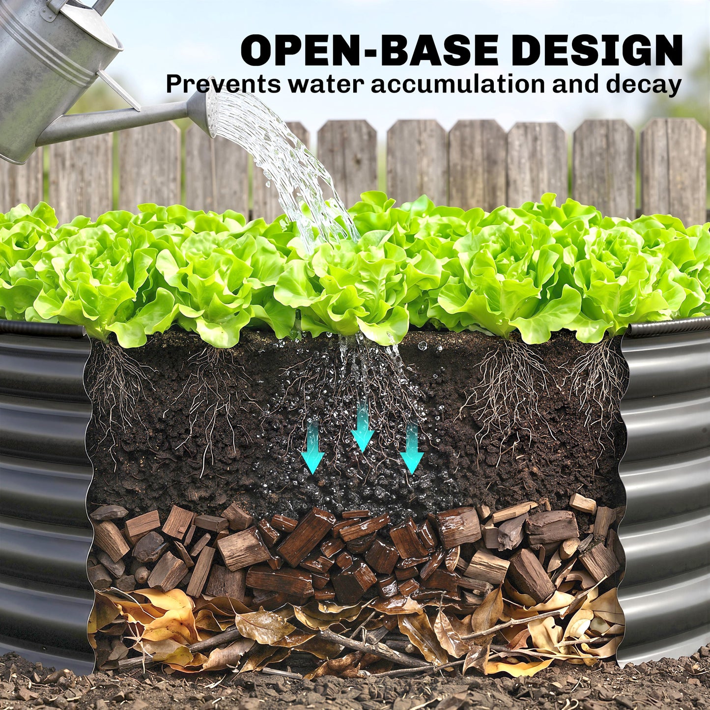 Galvanised Raised Garden Bed with Safety Edging