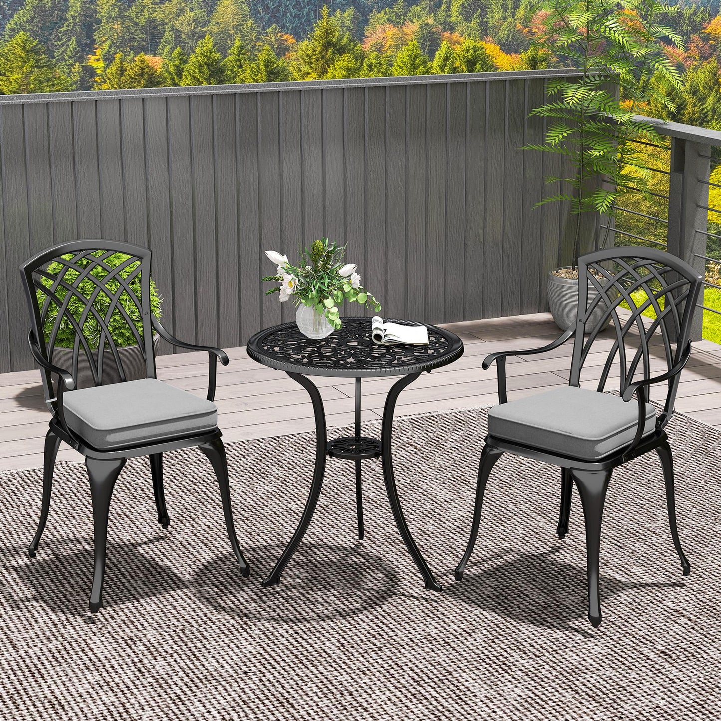Three-Piece Cast Aluminium Bistro Set